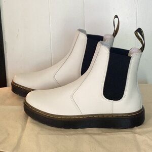 Dr. Martens White Boots with Black Accents